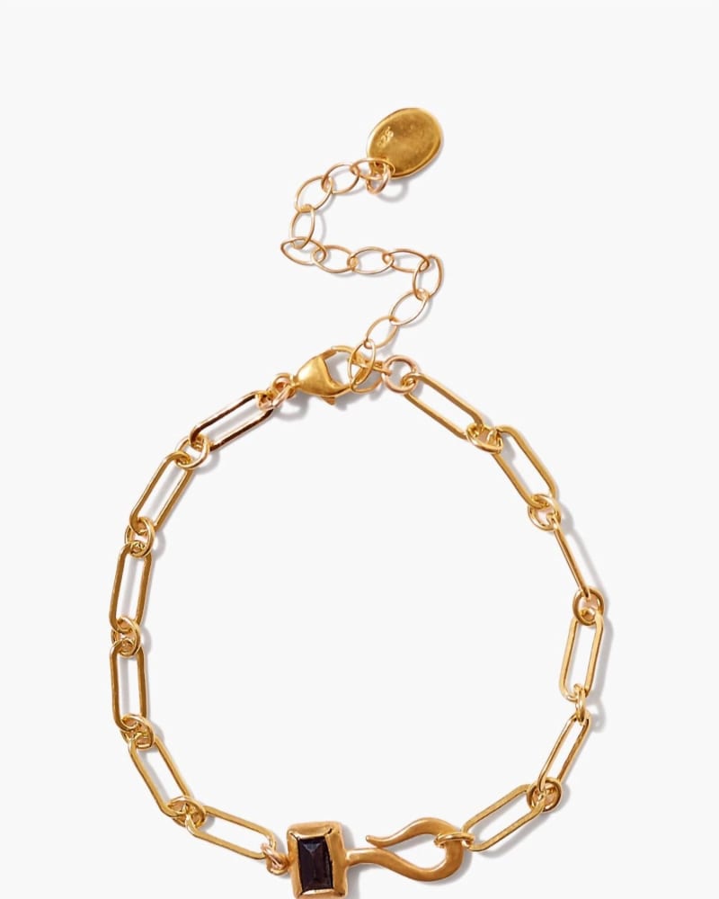 Front of a size O/S Bezel-Wrapped Hypersthene Bracelet in Gold in Gold by CHAN LUU. | dia_product_style_image_id:331747